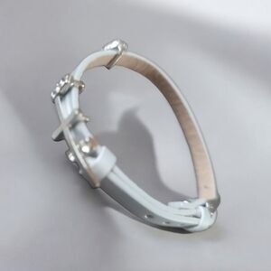 Silver and White Cross Bracelet